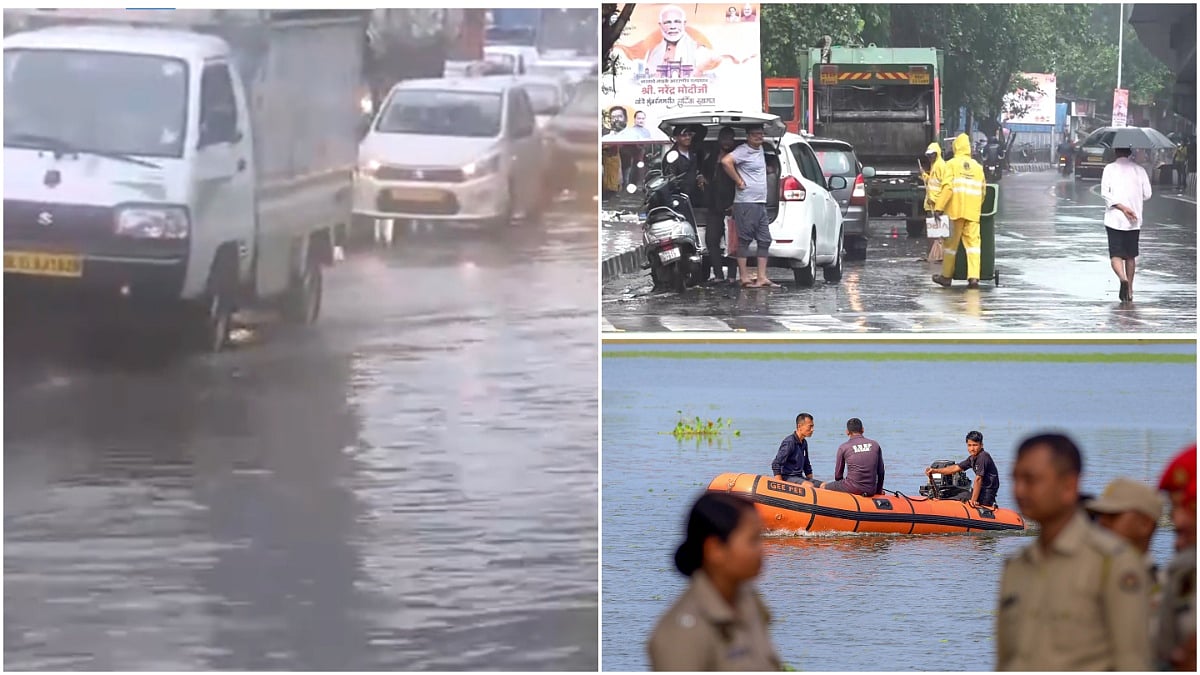 PTI : Delhi-NCR and Mumbai were lashed  by heavy rains on Saturday. | 